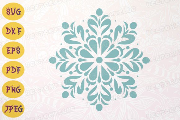 Blue Snowflake SVG Christmas Clipart DXF for Illustrations