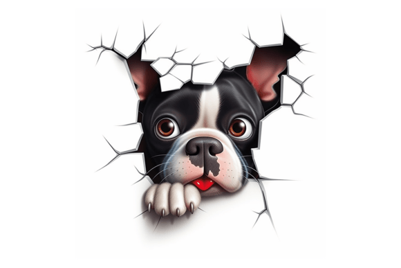Christmas Boston Dog Broken Wall: A Review for Digital Illustrations