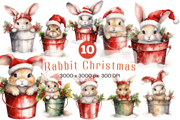 Christmas Bunny Watercolor Clipart Bundl: A Crafter's Review of These Illustrations