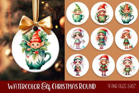 Christmas Elf Ornament Sublimation Round Review: A Versatile Illustrations Asset