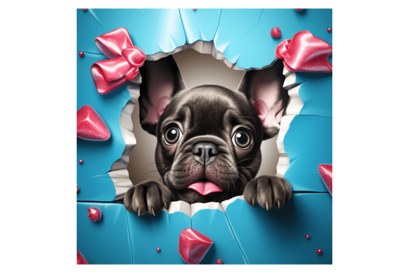 Christmas French Bulldog Broken Wall 1: Festive Illustrations for Local Brands