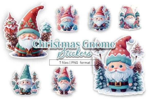 Christmas Gnome Stickers Sublimation for Creative Illustrations