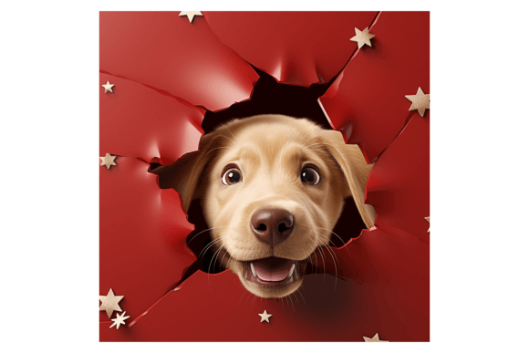 Christmas Labrador Broken Wall 1: A Designer's Review of Seasonal Illustrations