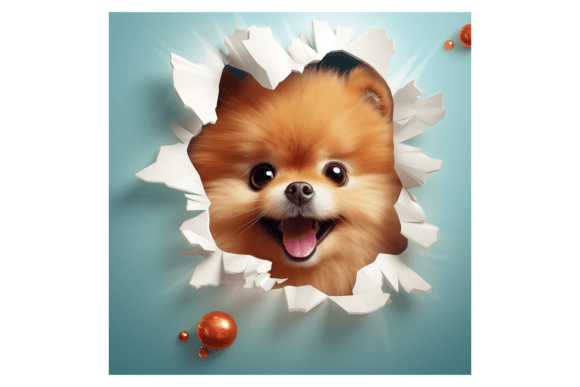Christmas Pomeranian Broken Wall 4 Illustrations Review