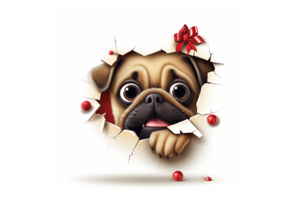 Christmas Pug Broken Wall 3: Festive Illustrations for Publishers