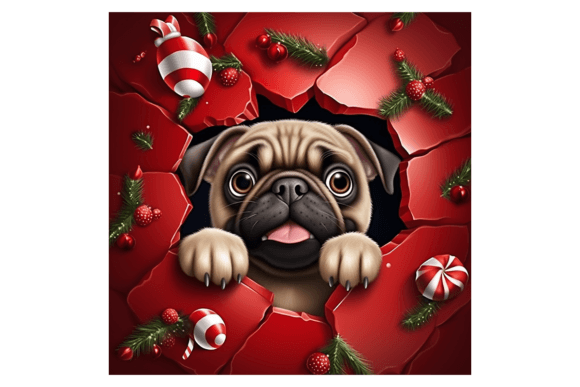 Christmas Pug Broken Wall 4 Review for Illustrations