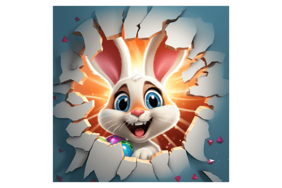 Christmas Rabbit Broken Wall 2 Illustrations for Modern Blogs
