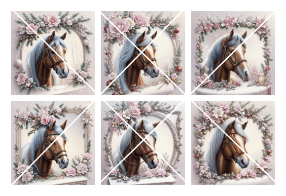 Cute Christmas Horse Illustrations for Festive Branding