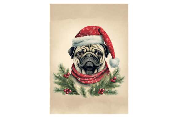Cute Pug Christmas Card: A Review of Modern Illustrations for Publishers