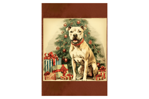 Pit Bull Christmas Card: Festive Illustrations for Crafters