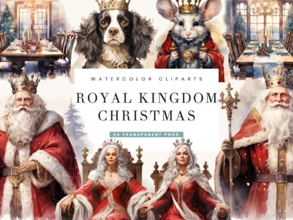 Royal Kingdom Christmas Clipart Bundle for Modern Illustrations