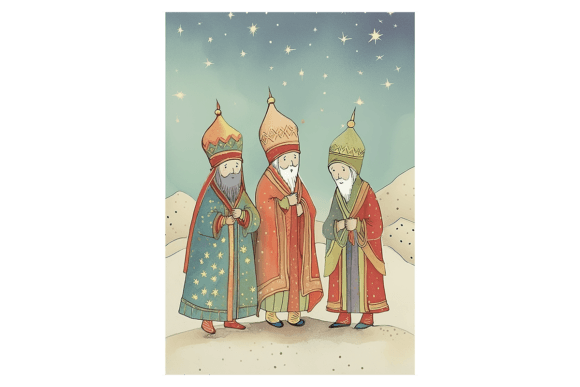 Three Wise Men Christmas Card 2: Premium Illustrations for Brand Storytelling